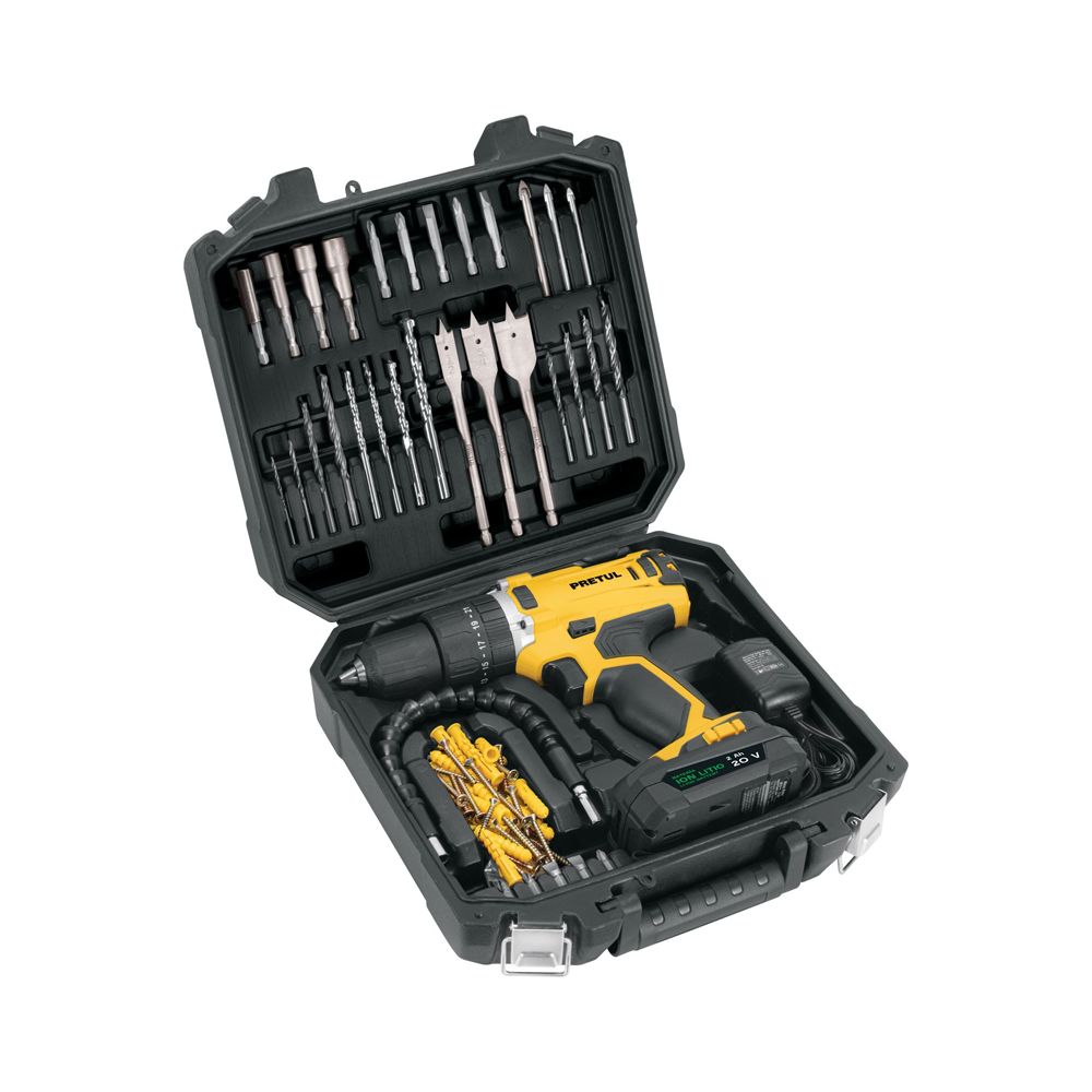 KIT DE ROTOMARTILLO INALAMBRICO TRUPER PRETUL ROTI-20P2K DE 1/2 PULGADAS CON 20 VOLTIOS