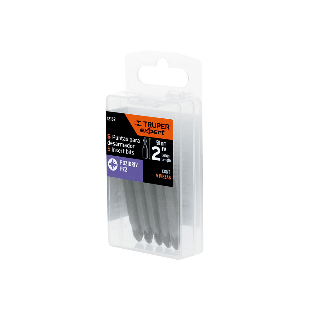 PUNTAS POZIDRIV PZ2 TRUPER PUDE-2202 DE 2 PULGADAS CON 5 PIEZAS IGUALES