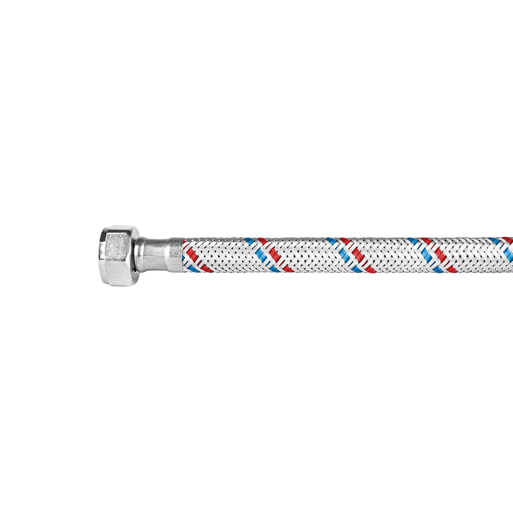 MANGUERA FLEXIBLE PARA W.C. FOSET FWC-35P TRENZADO ALUMINIO 1/2 X 7/8 TUERCA LATON/LATON - Image 3
