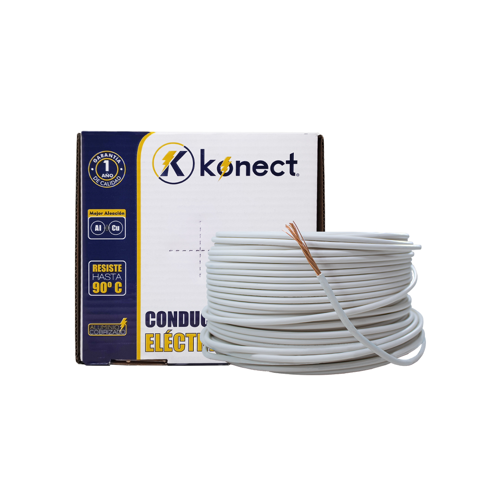 CABLE ELECTRICO CCA UNIPOLAR KONECT #8X100 METROS BLANCO