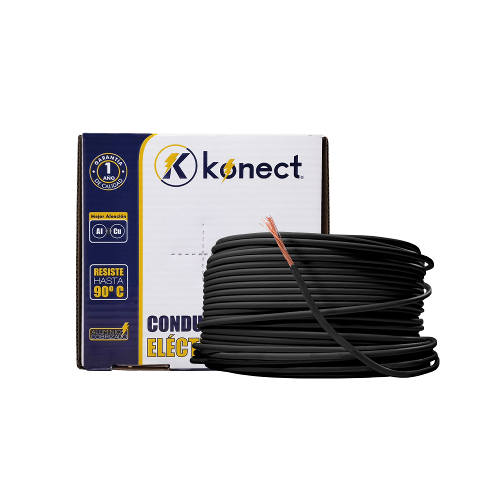 CABLE ELECTRICO CCA UNIPOLAR KONECT #8X100 METROS NEGRO