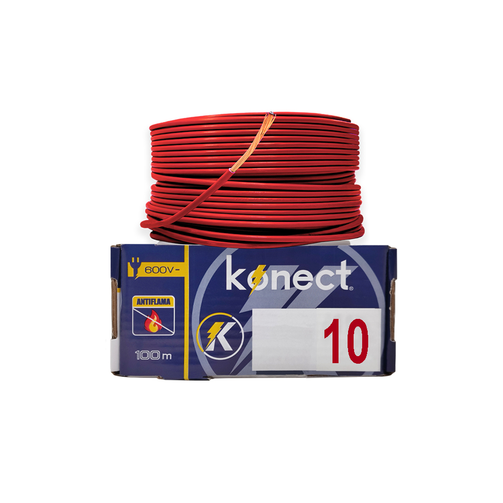 CABLE ELECTRICO CCA UNIPOLAR KONECT #10X100 METROS ROJO - Image 2