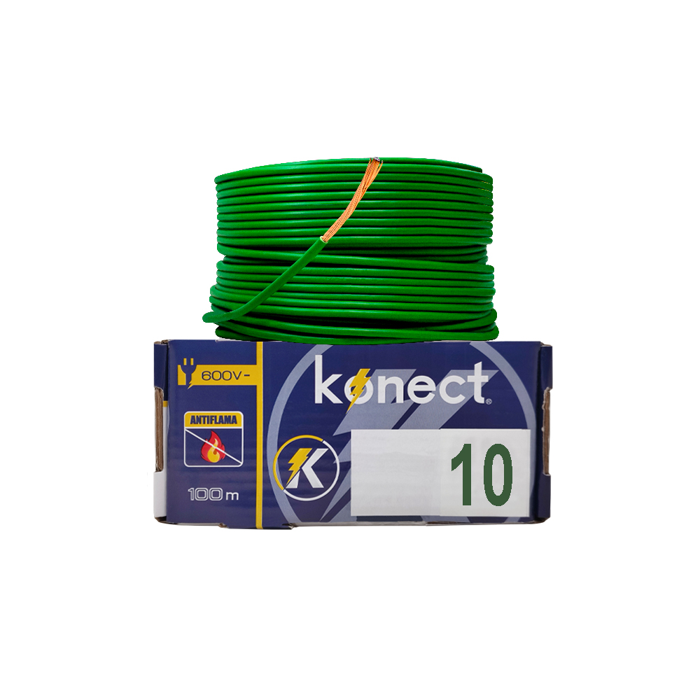 CABLE ELECTRICO CCA UNIPOLAR KONECT #10X100 METROS VERDE - Image 2