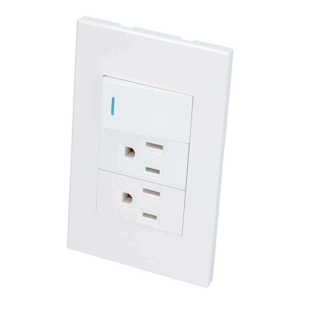 PLACA CON 1 SWITCH 2 CONTACTOS SURTEK P625B 1/3 COLOR BLANCO