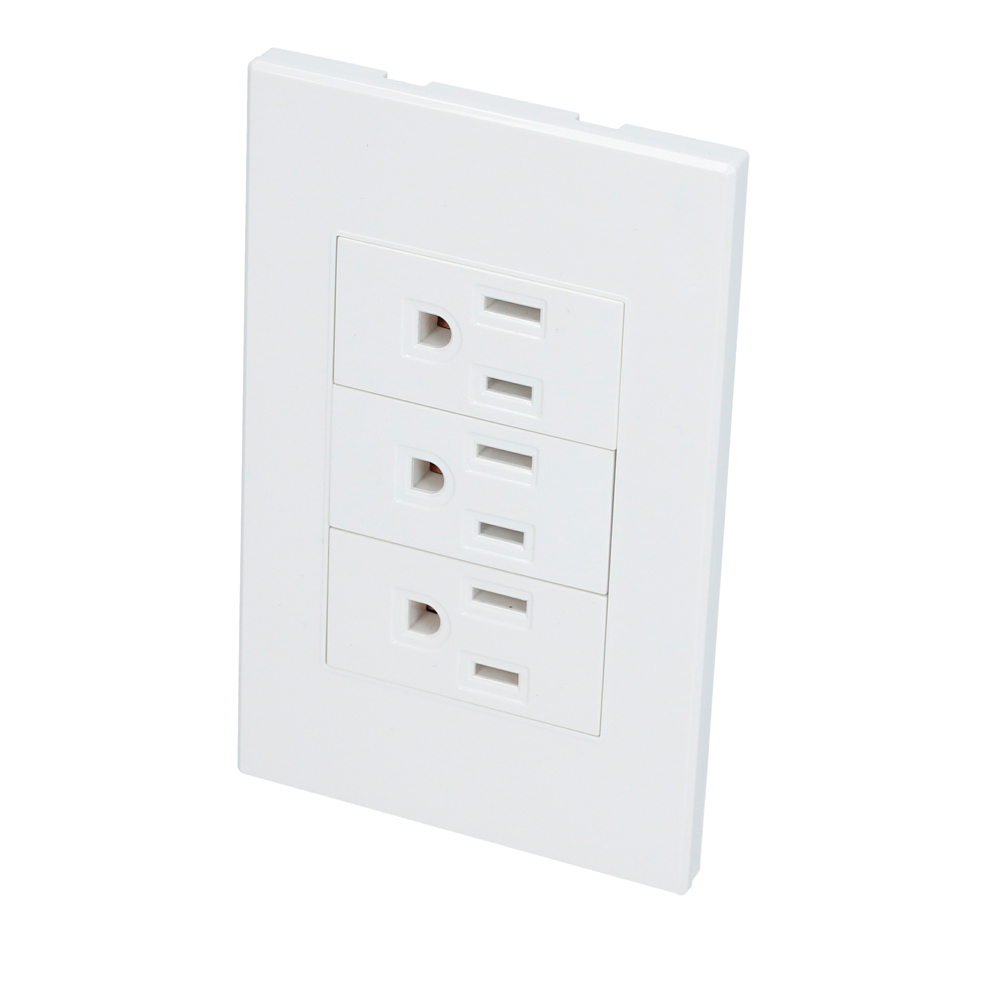 PLACA CONTACTO SURTEK P628B CON 3 CONTACTOS 1/3 COLOR BLANCO