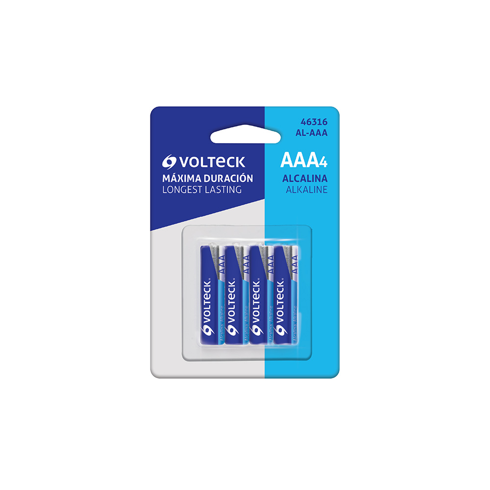 PILA AAA ALCALINA VOLTECK AL-AAA CON 4 PIEZAS