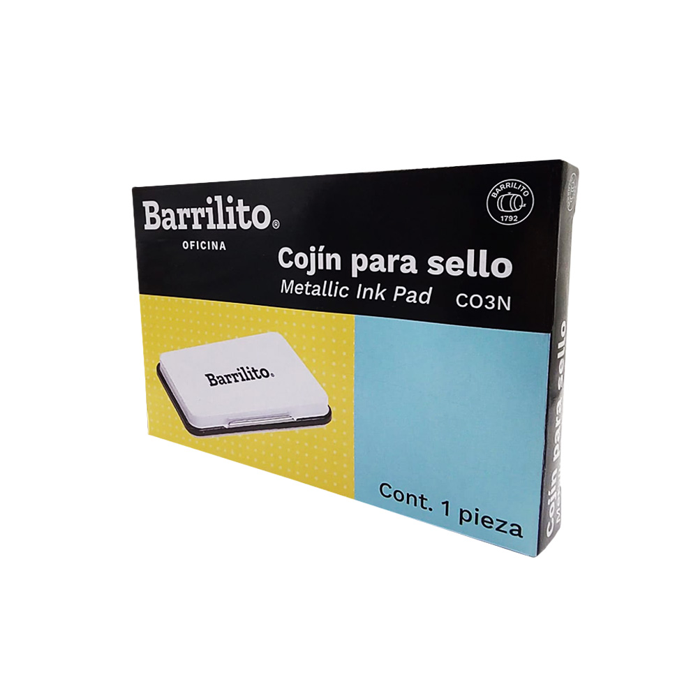 COJIN PARA SELLO CHICO BARRILITO CO3N ENTINTADO NEGRO 10 X 6 CENTIMETROS - Image 2