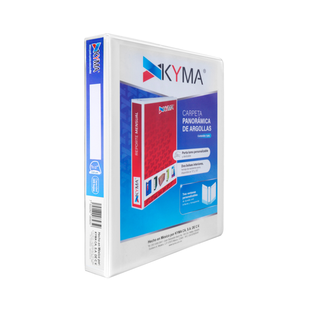 CARPETA KYMA CPKCBHD-150-BCA BLANCA TAMAÑO CARTA CON HERRAJE EN ''D'' DE 1 1/2''