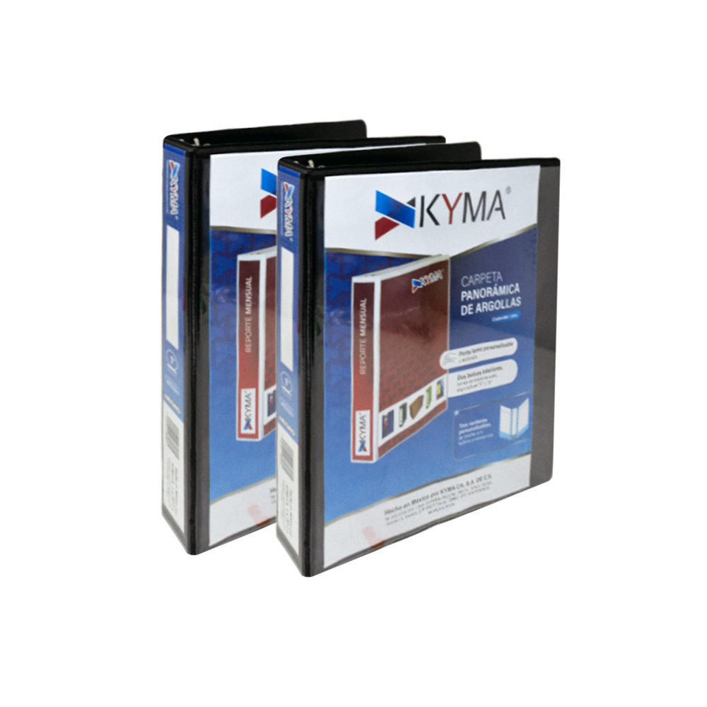 CARPETA PANORÁMICA KYMA CPKCBHO-100-NGR NEGRO CON HERRAJE EN ''O'' DE 1 PULGADA - Image 3
