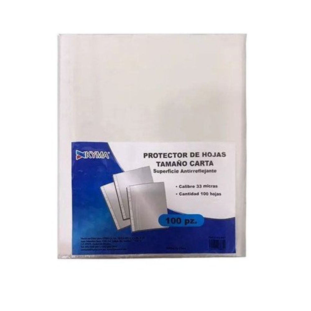 PROTECTOR DE HOJAS KYMA PHKTC-033-ANT TAMAÑO CARTA PAQUETE CON 100 PIEZAS