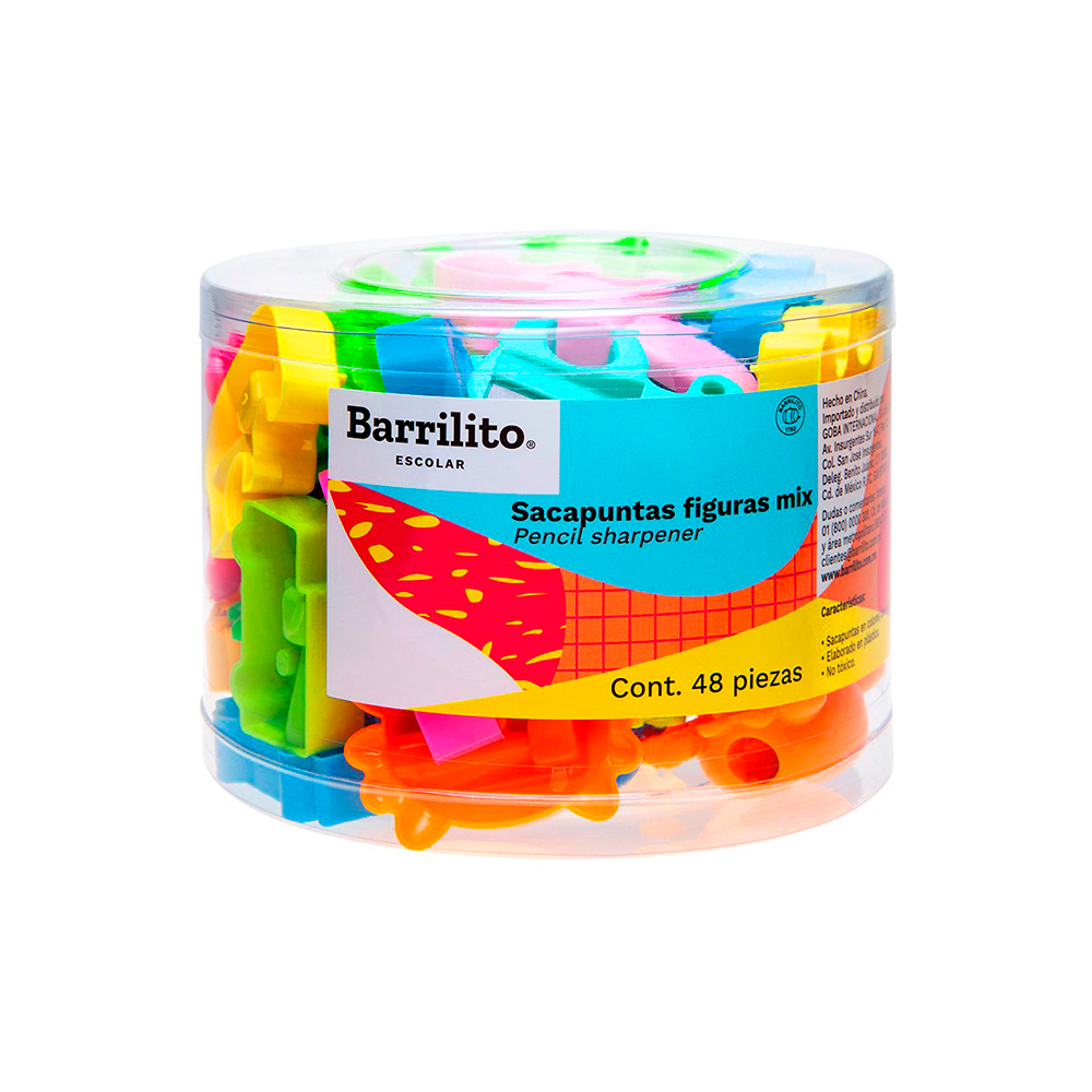 SACAPUNTAS PLASTICO BARRILITO SK8198 MIX FIGURAS