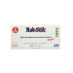 NOTAS TUK-STIK 563037 NEON 7.5X7.5 6PACK DE 100 X BLOCK