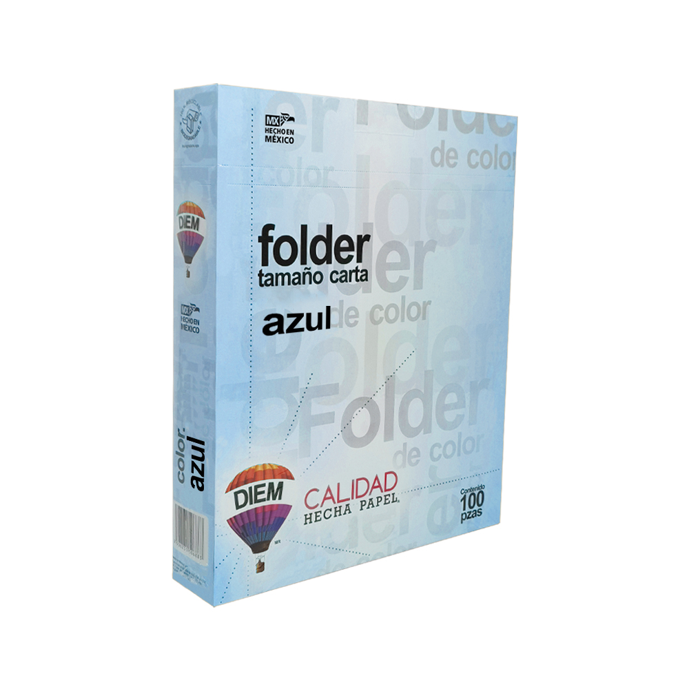 FOLDER TAMAÑO CARTA DIEM PASTEL AZUL 07 PAQUETE CON 100 PIEZAS - Image 2