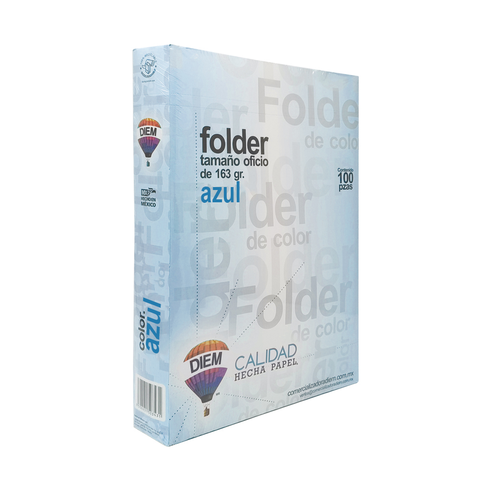 FOLDER TAMAÑO OFICIO DIEM PASTEL AZUL 07 PAQUETE CON 100 PIEZAS - Image 2