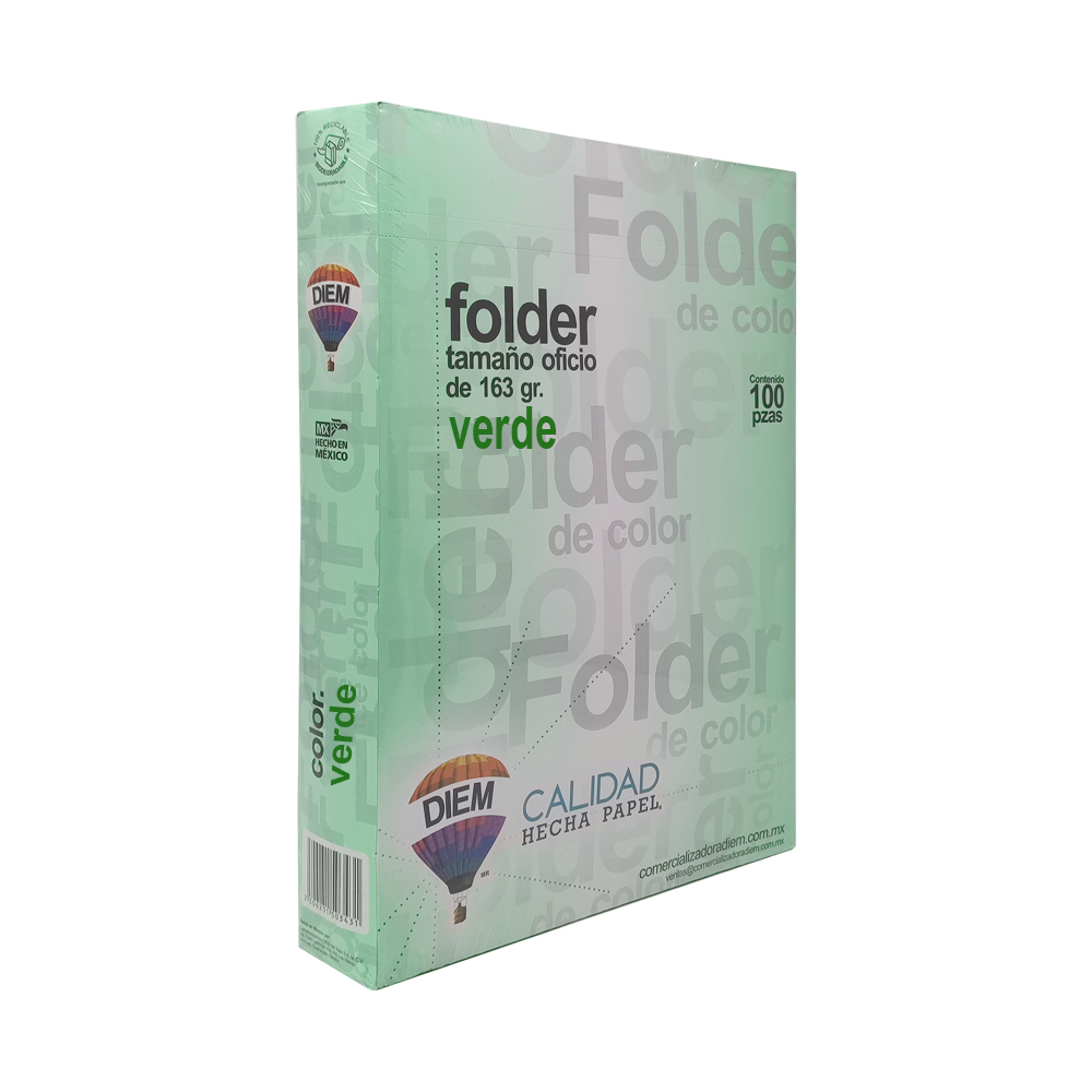 FOLDER TAMAÑO OFICIO DIEM PASTEL VERDE 08 PAQUETE CON 100 PIEZAS - Image 2