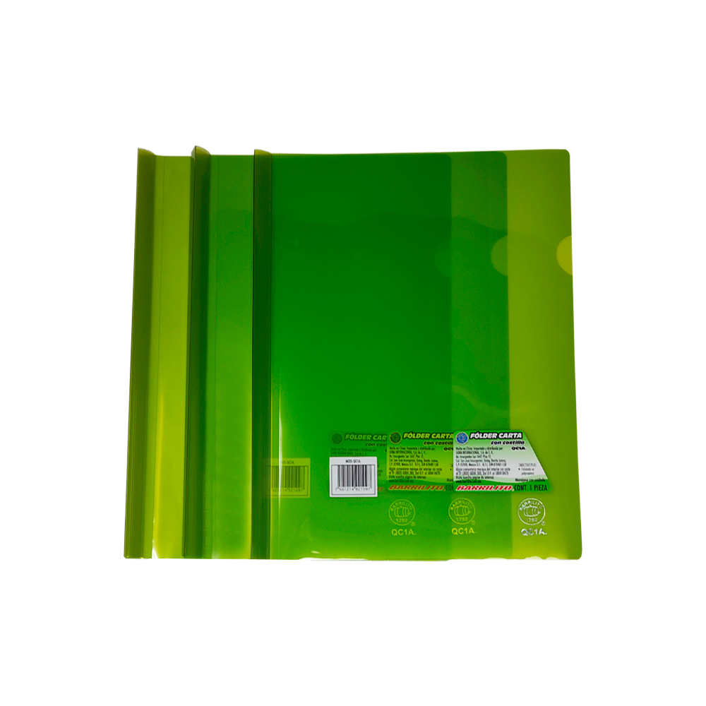FOLDER TAMAÑO CARTA DE PLASTICO BARRILITO QC1A AMARILLO CON COSTILLA - Image 3