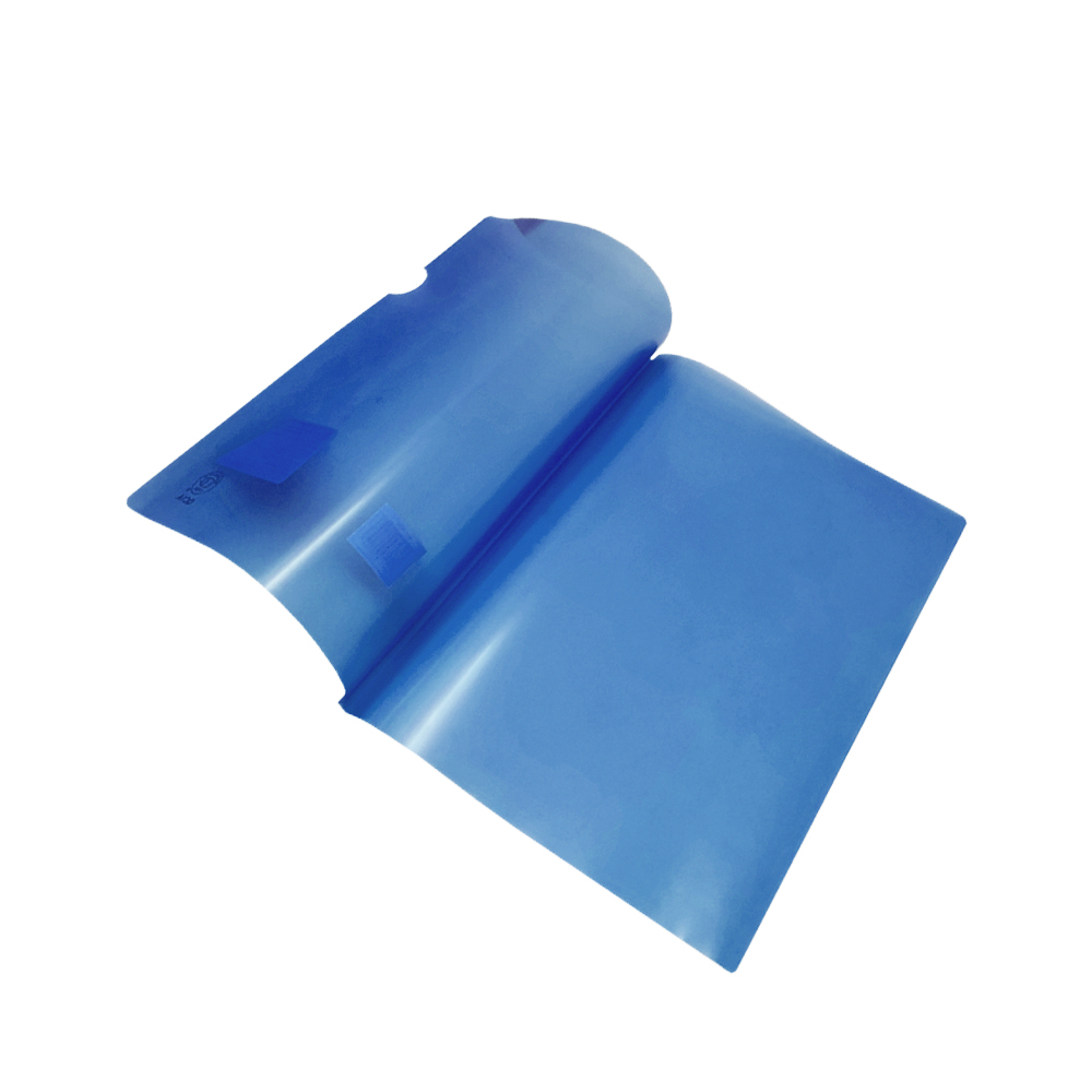 FOLDER TAMAÑO CARTA DE PLASTICO BARRILITO QC1Z AZUL CON COSTILLA - Image 2