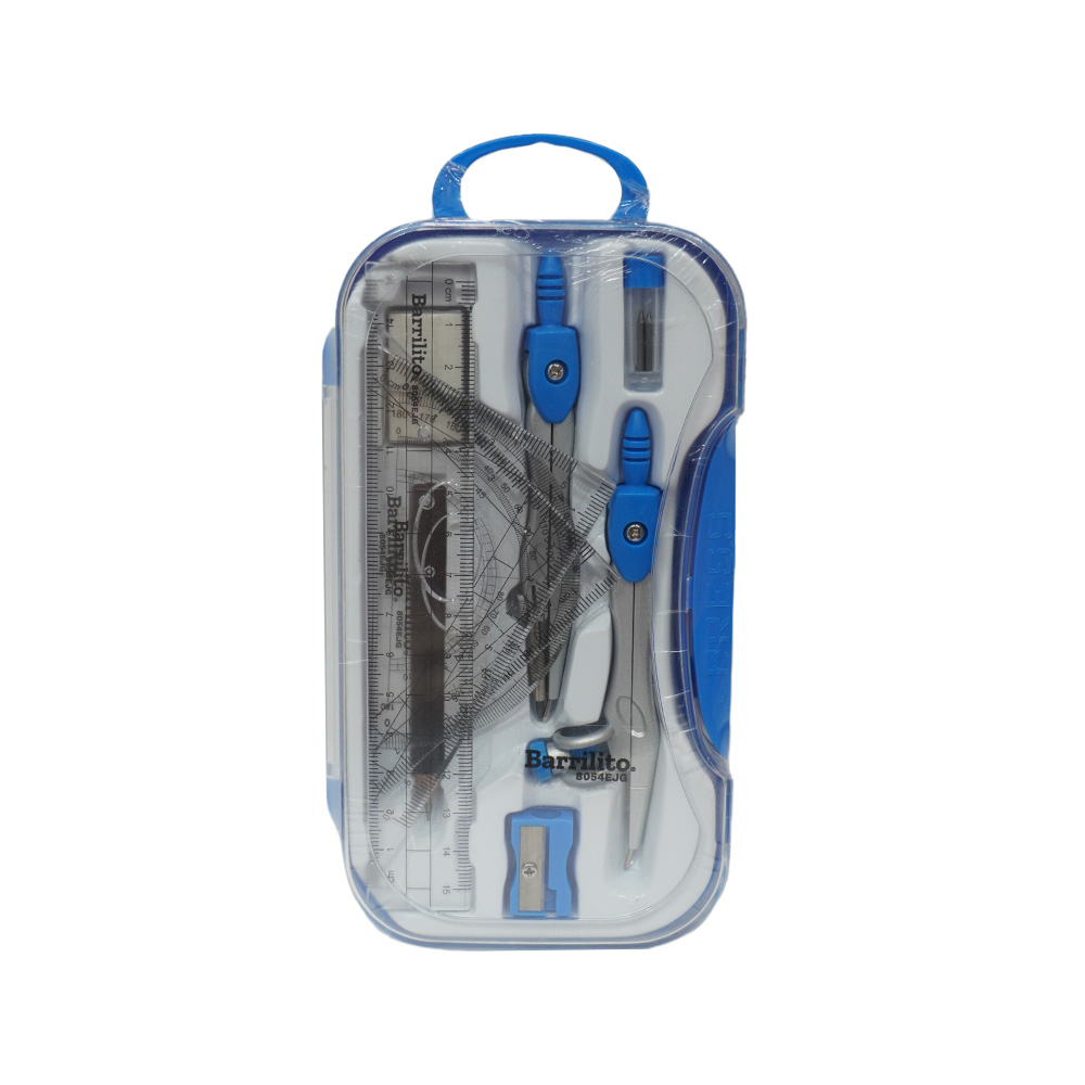 JUEGO DE GEOMETRIA BARRILITO 8054EJG ESTUCHE CON 6 PIEZAS Y ACCESORIOS