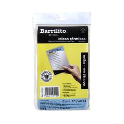 MICA TERMICA BARRILITO MT7449 10 X 14.5 CENTIMETROS 25 PIEZAS