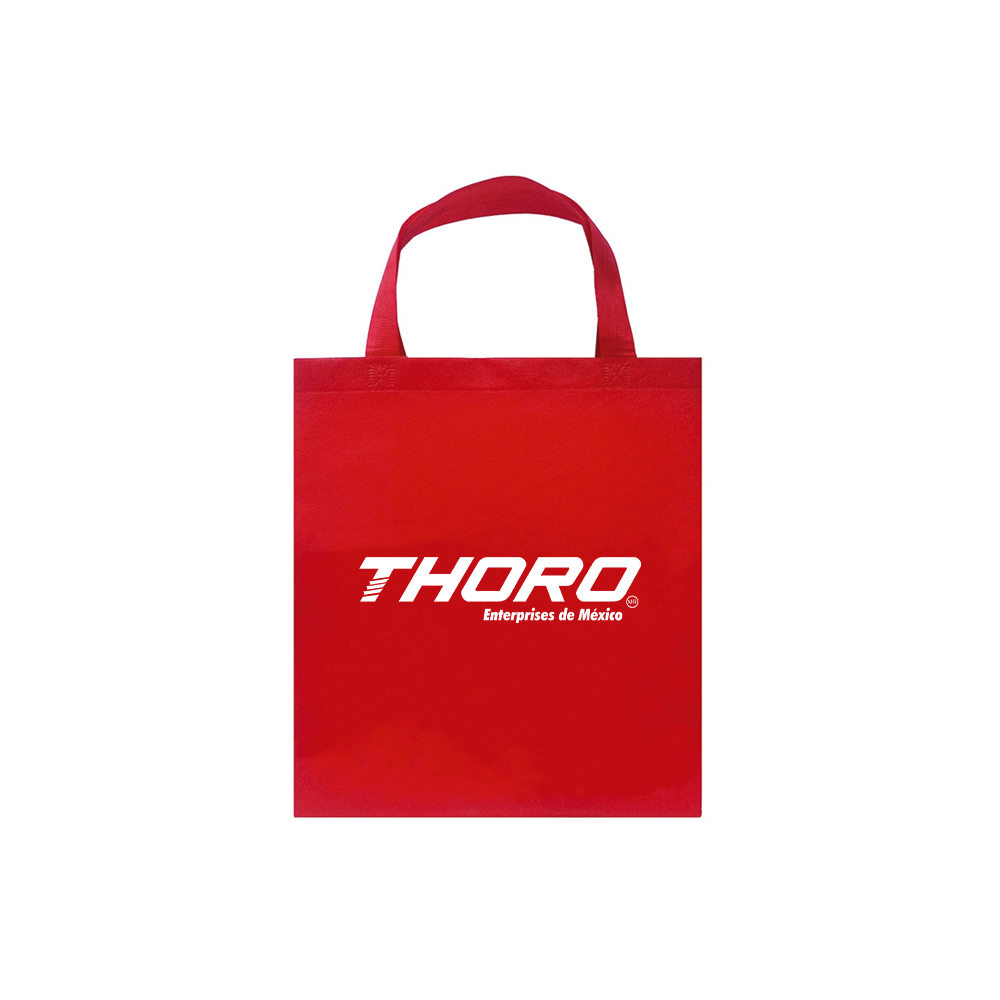 BOLSA DE TELA THORO ROJO ECOLOGICA ESTAMPADO AMBOS LADOS 37 X35X 18CENTIMETROS