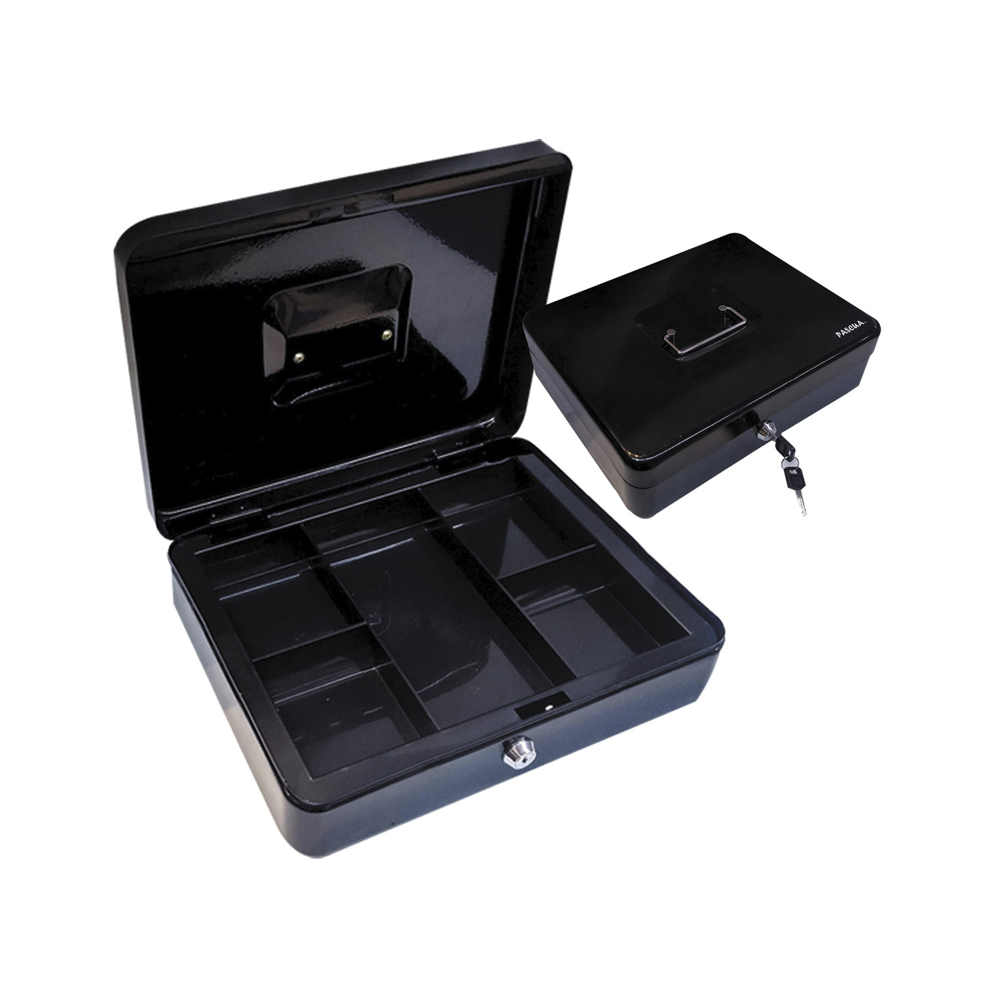 CAJA METALICA PARA DINERO PASCUA PA-CAJA DIN-20 16 X 9 X 20 CENTIMETROS NEGRO