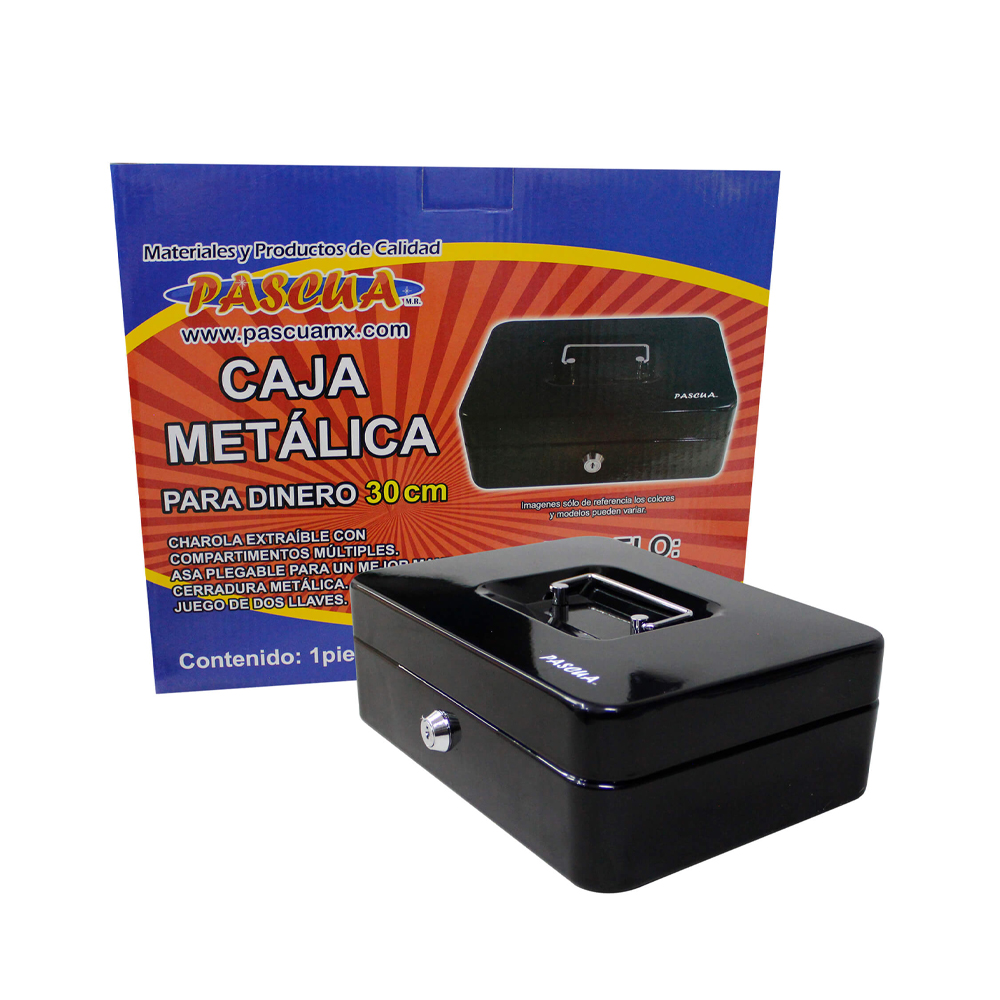 CAJA METALICA PARA DINERO PASCUA PA-CAJA DIN-20 16 X 9 X 20 CENTIMETROS NEGRO - Image 3