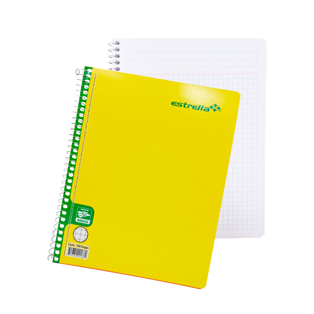 CUADERNO FORMA FRANCESA ESTRELLA 0186 CUADRO 5 MILIMETROS ESPIRAL 100 HOJAS - Image 3
