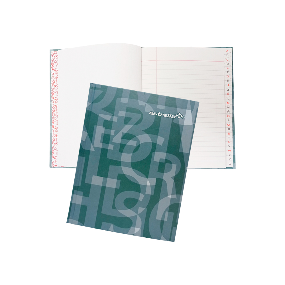 CUADERNO FORMA FRANCESA ESTRELLA 0210 RAYA CON INDICE PASTA DURA COSIDO 96 HOJAS - Image 3