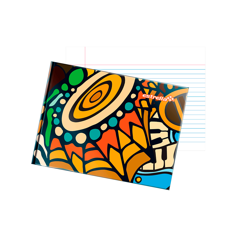 CUADERNO FORMA ITALIANA ESTRELLA 0066 RAYA PASTA DURA COSIDO 192 HOJAS - Image 3