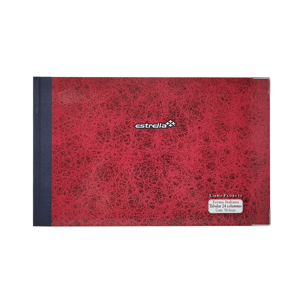 LIBRO FLORETE ESTRELLA 0126 96 HOJAS FORMA ITALIANA TABULAR 24 COLUMNAS