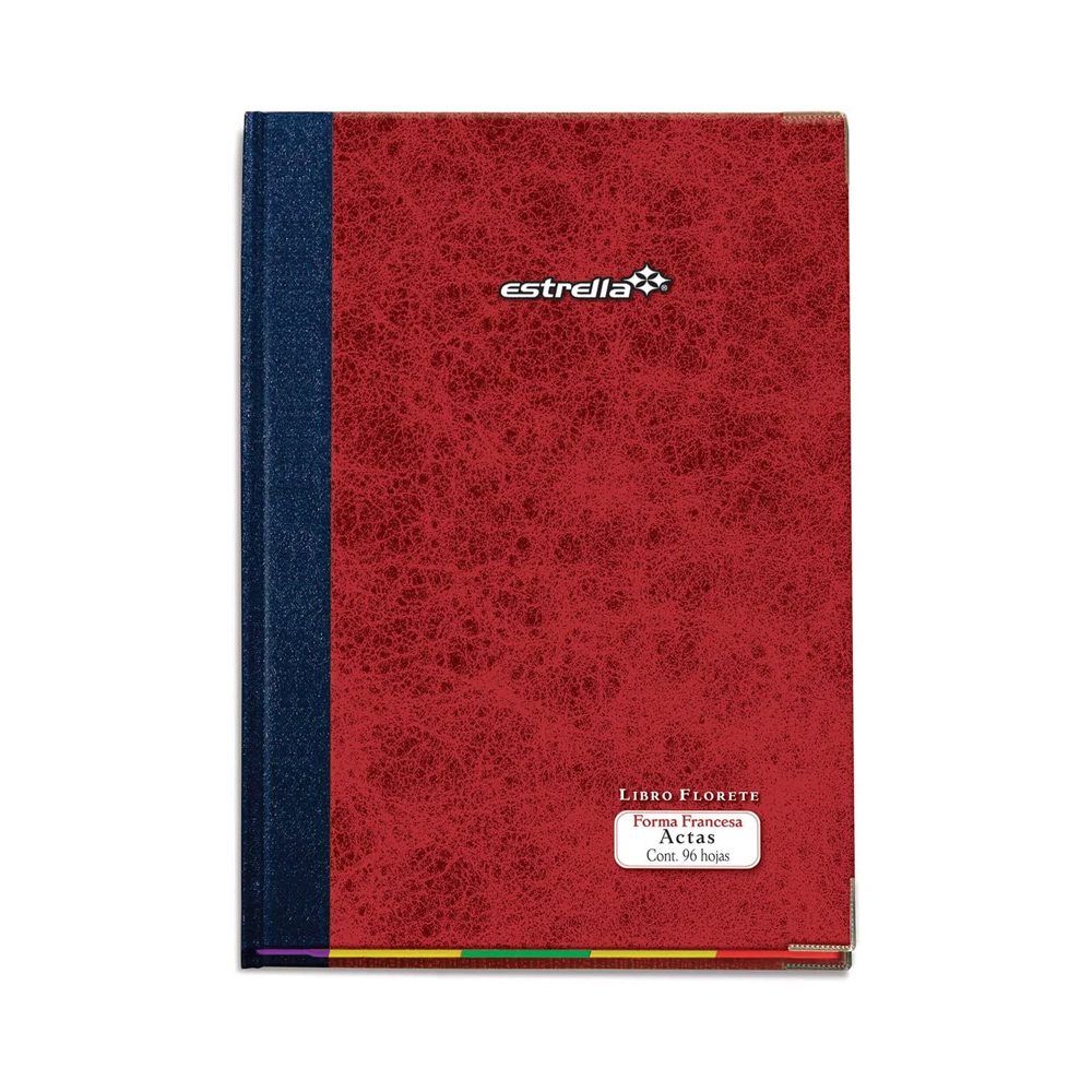 LIBRO FLORETE ESTRELLA 0112 96 HOJAS FORMA FRANCESA ACTAS