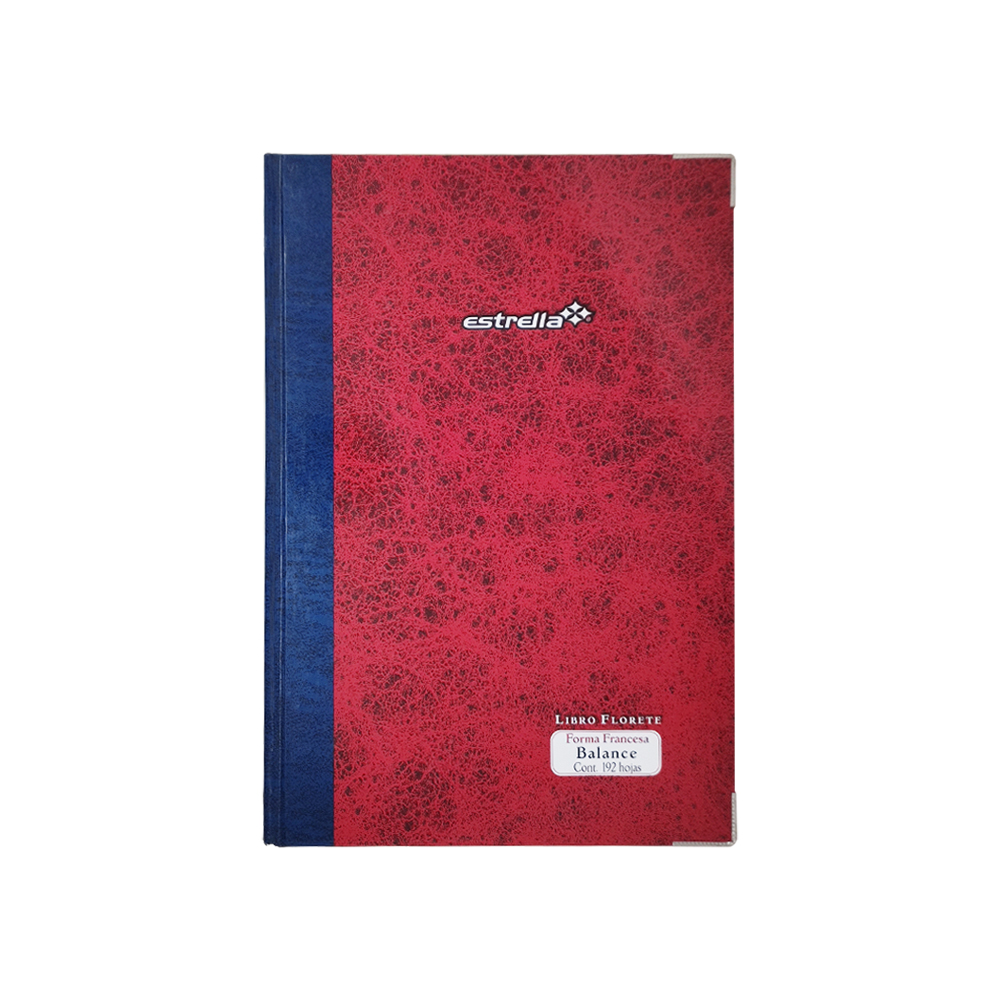 LIBRO FLORETE ESTRELLA 0119 192 HOJAS FORMA FRANCESA BALANCE