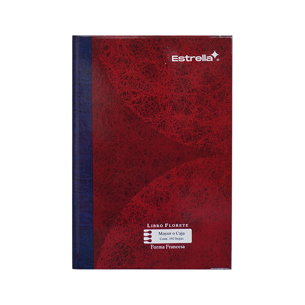 LIBRO FLORETE ESTRELLA 0109 192 HOJAS FORMA FRANCESA MAYOR O CAJA