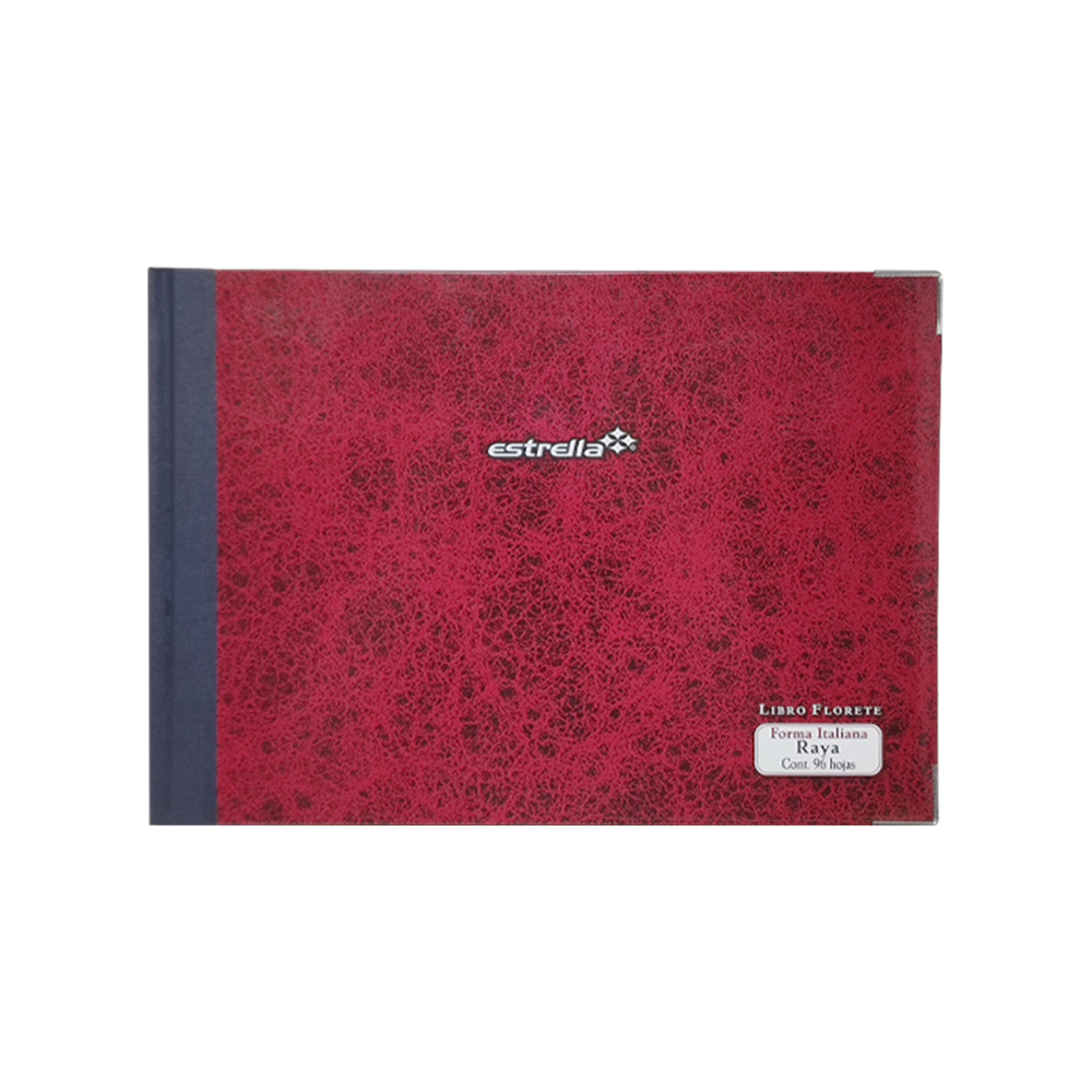 LIBRO FLORETE ESTRELLA 0123 CON 96 HOJAS FORMA ITALIANA RAYA