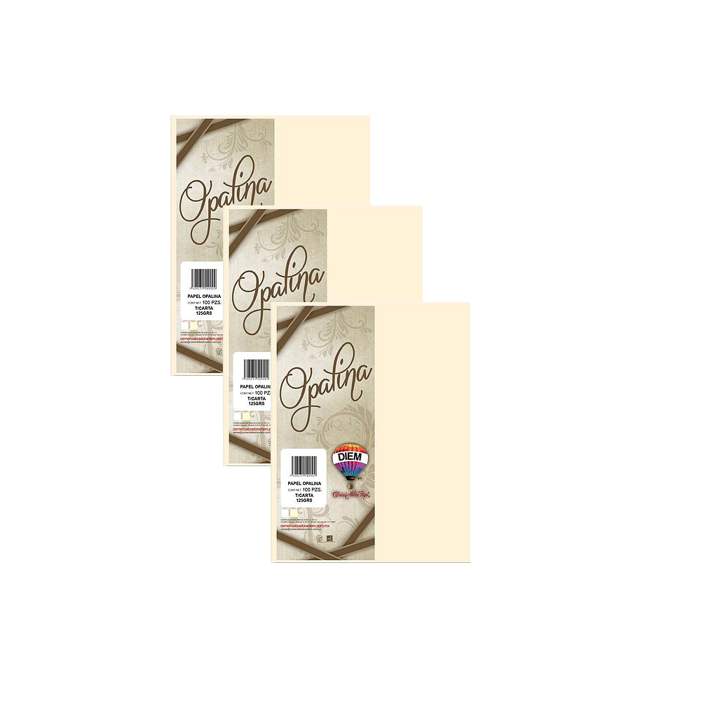 HOJA DE PAPEL OPALINA DIEM PAQUETE CON 100 PIEZAS MARFIL TAMAÑO CARTA 125 GRAMOS - Image 2