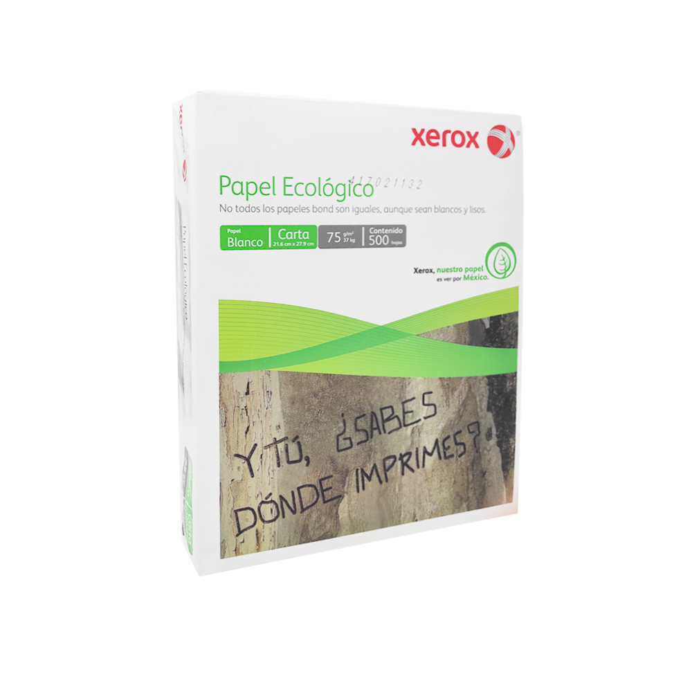 HOJA DE PAPEL TAMAÑO CARTA XEROX 003M02010 ECOLOGICO PAQUETE CON 500 PIEZAS