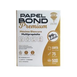 HOJA DE PAPEL BOND PREMIUM DIEM PAQUETE 500 PIEZAS TAMAÑO CARTA 21.6X27.9 CENTIMETROS 99% 75 GRAMOS