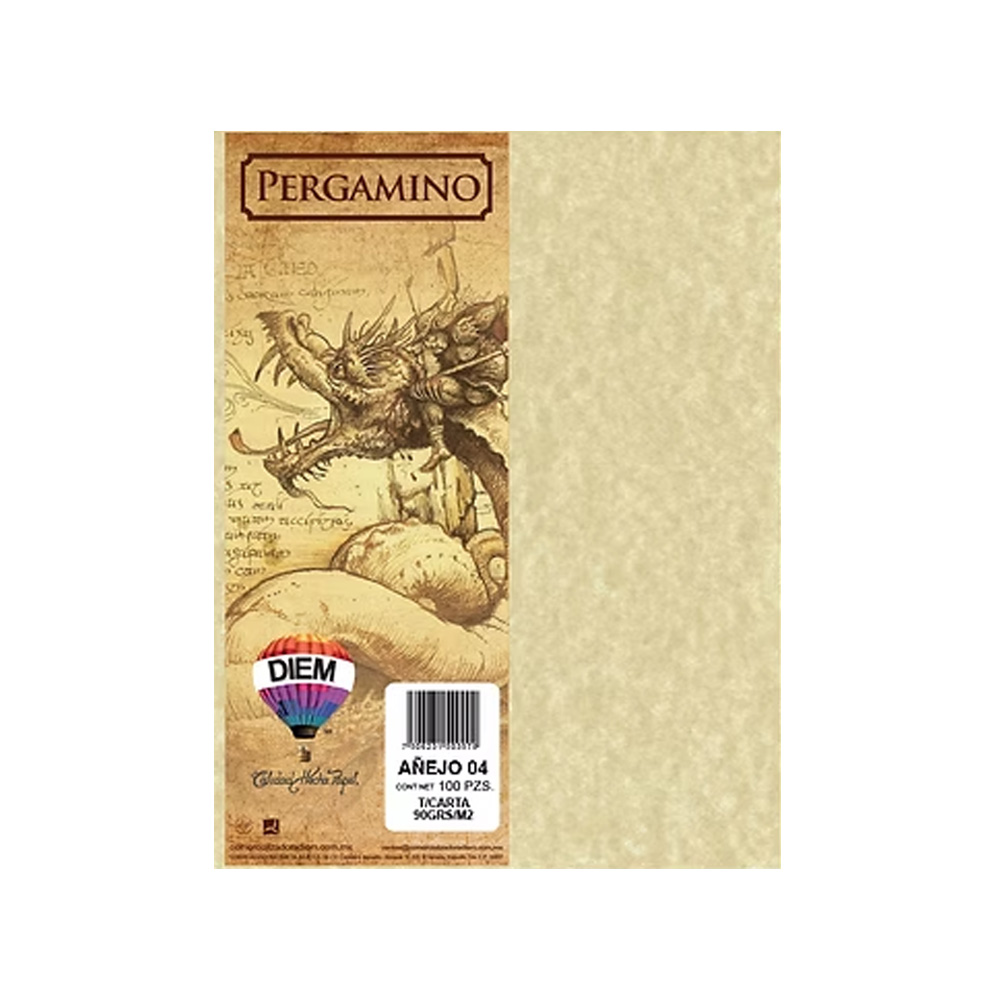 PERGAMINO PAPEL TC AÑEJO 04 90 RAMOS PAQUETE CON 100 PIEZAS