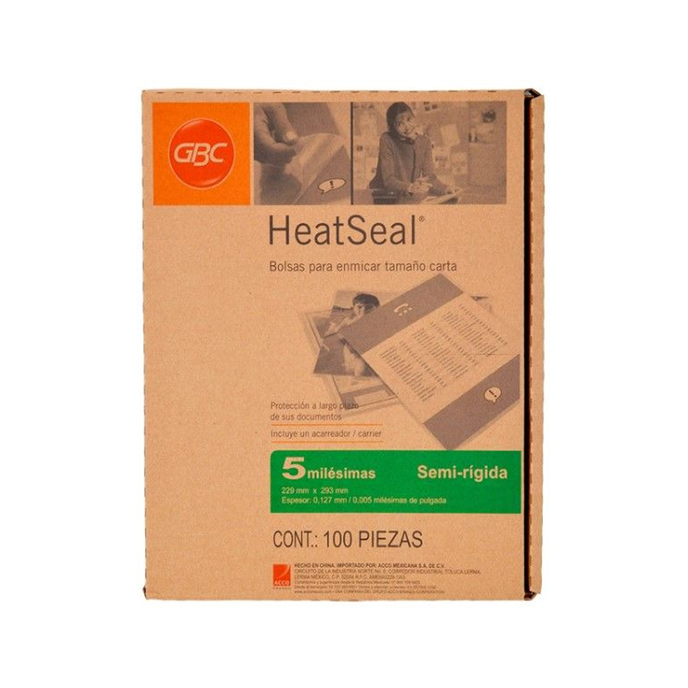 MICA TERMICA ACCO GBC M130250 PAQUETE CON 100 PIEZAS TAMAÑO CARTA 5 MILESIMAS SEMI RIGIDA