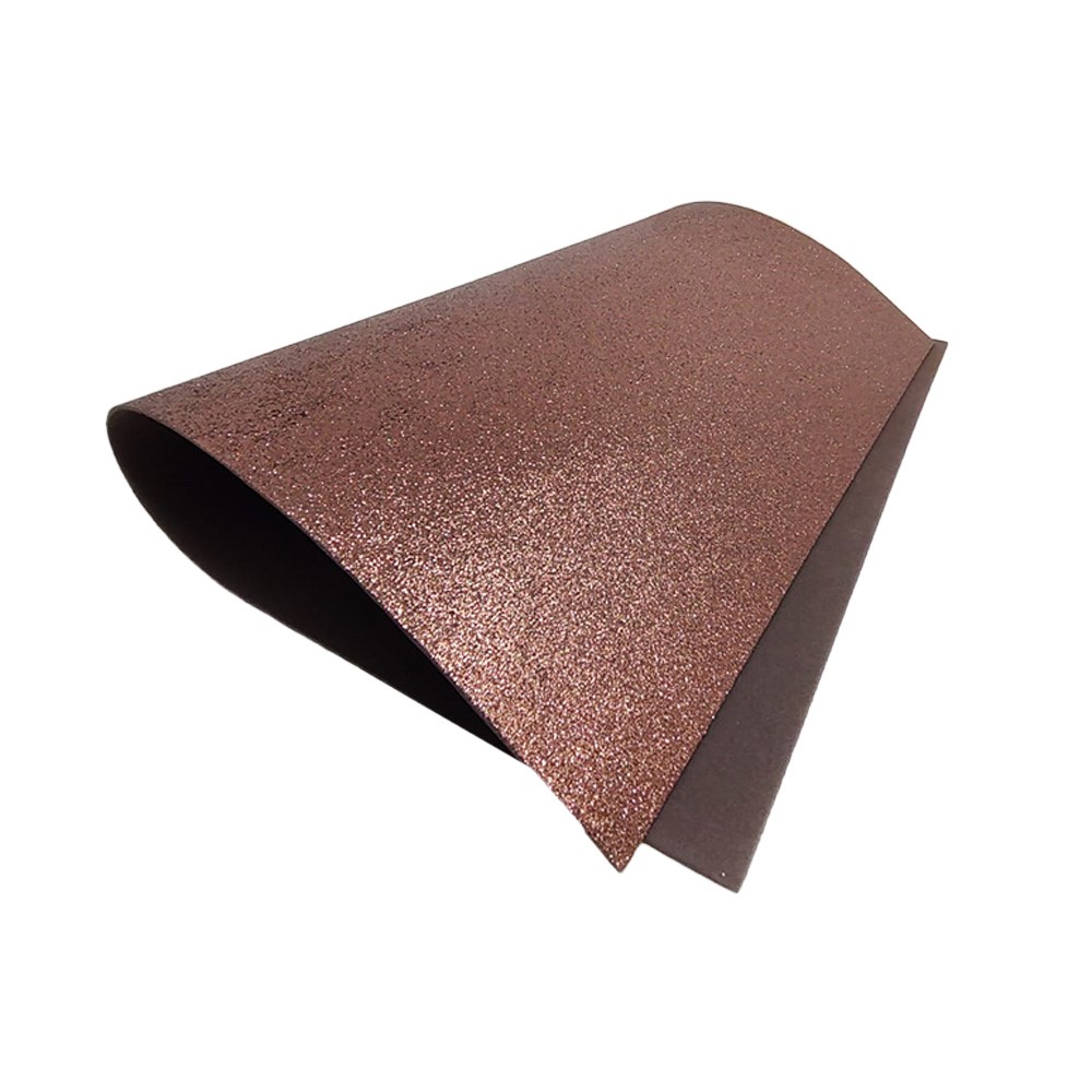 PAPEL FOAMY PLIEGO CON DIAMANTINA 45 X 60 COLOR CAFE - Image 2