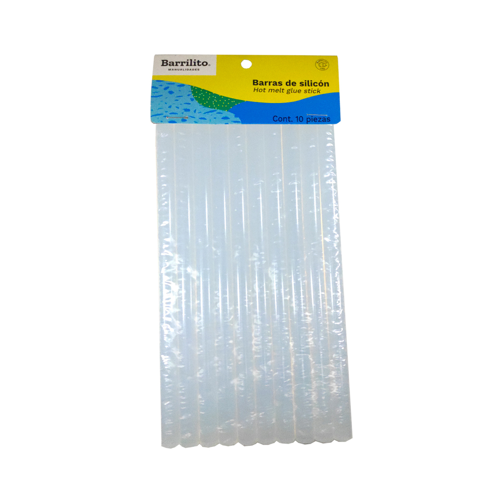 BARRA DE SILICON SOLIDO BARRILITO BS1120 11 MILIMETROS X 25 CENTIMETROS DE LARGO CON 10 PIEZAS