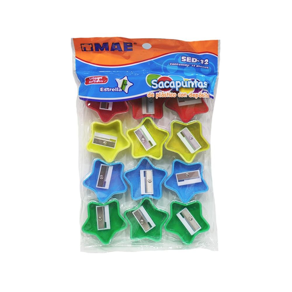 SACAPUNTAS MAE SED-12 CON DEPOSITO EN FORMA DE ESTRELLA
