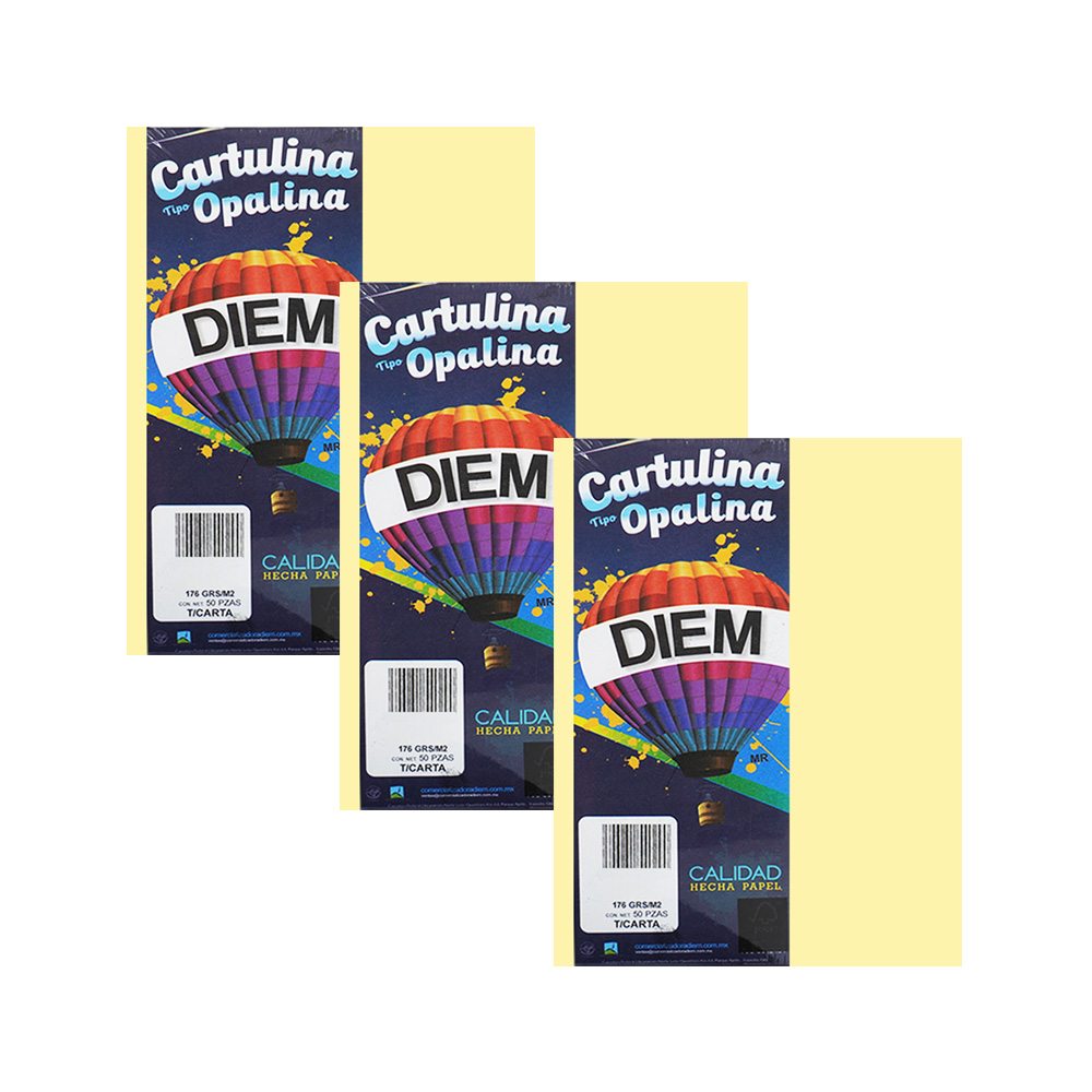 CARTULINA OPALINA DIEM PASTEL AMARILLO 000002 TAMAÑO CARTA 50 PIEZAS 176 GRAMOS - Image 3