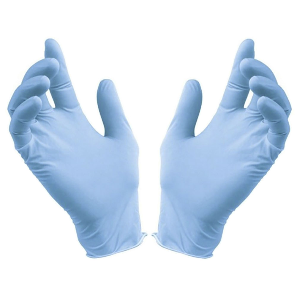 GUANTE DESECHABLE DE NITRILO PARA INSPECCION TALLA CH COLOR AZUL AMBIDIESTRO CAJA CON 100 PIEZAS
