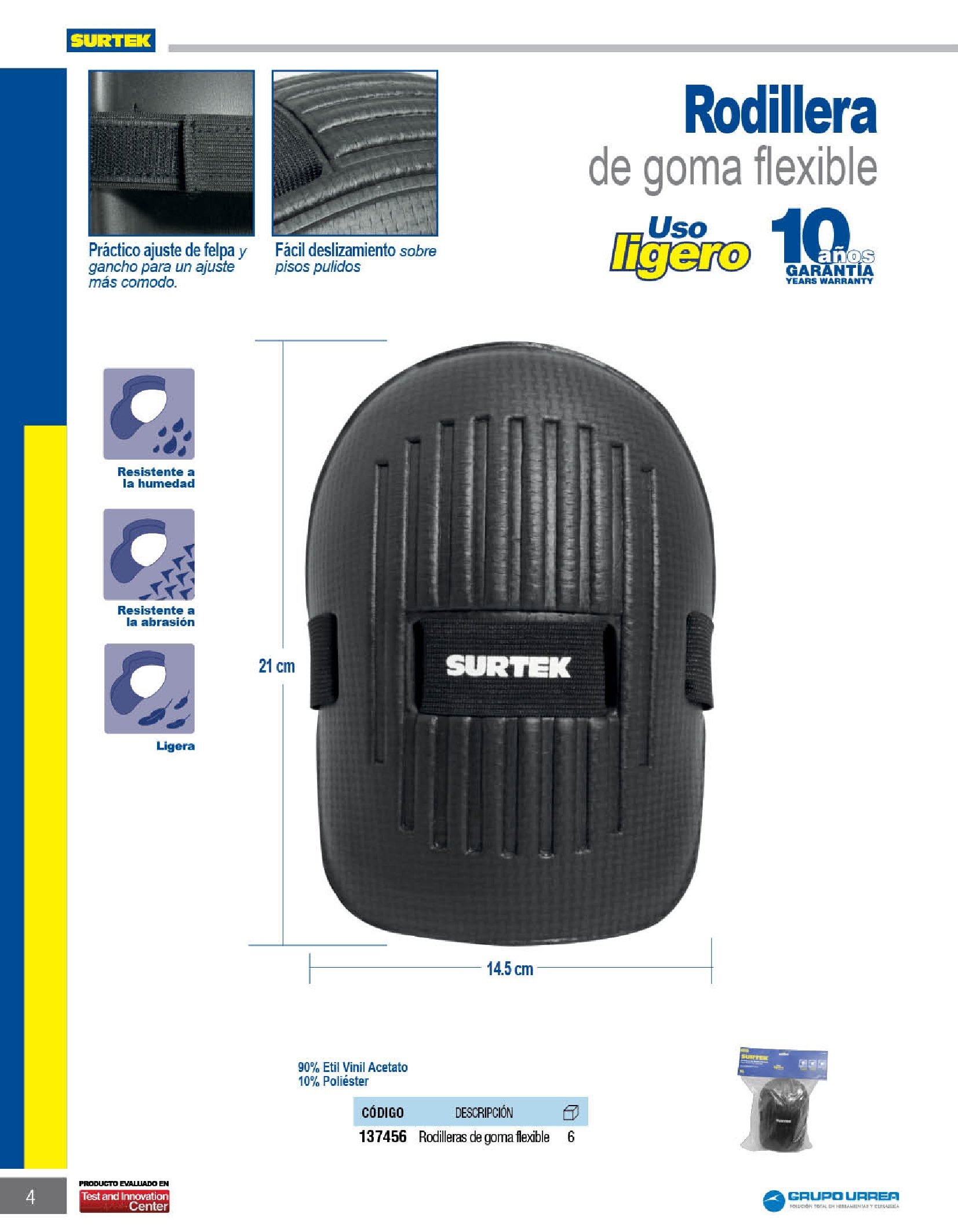 RODILLERA FLEXIBLE SURTEK 137456 REFORZADA DE GOMA - Image 2