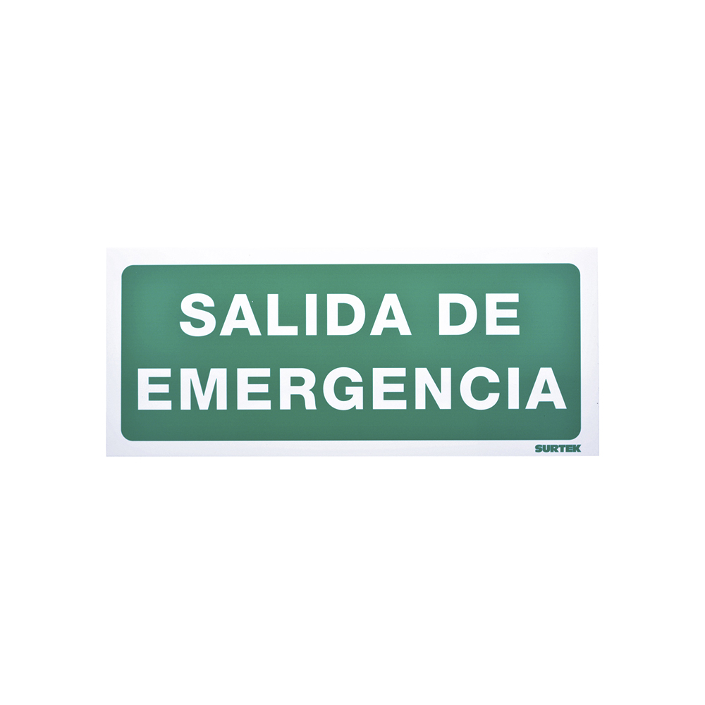 SEÑALAMIENTO SALIDA DE EMERGENCIA SURTEK SES3 36 X 15 CENTIMETROS
