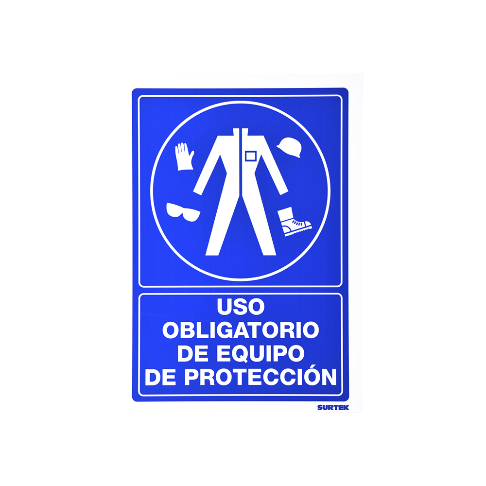 SEÑALAMIENTO USO OBLIGATORIO DE EQUIPO DE PROTECCION SES21 URREA 25 X 36 CENTIMETROS