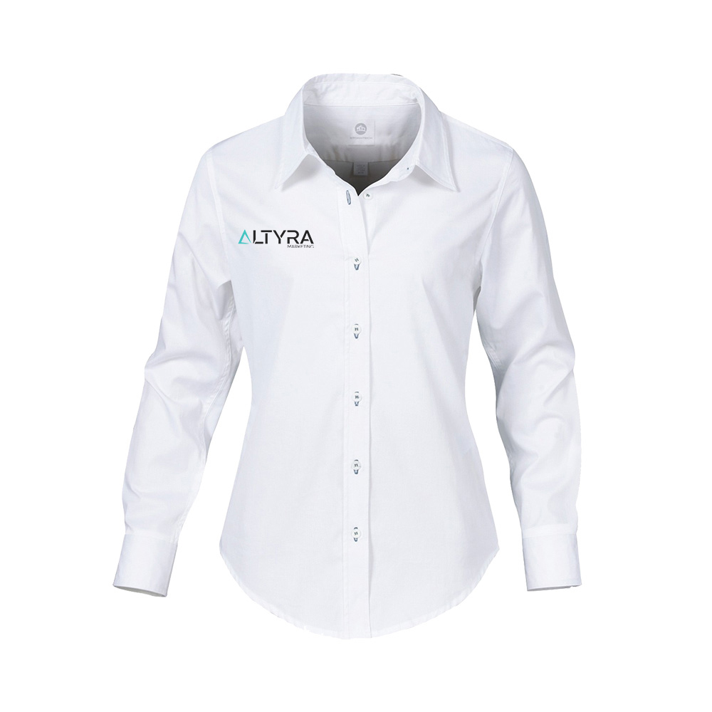 CAMISA MANGA LARGA INSTITUCIONAL ALTYRA BLANCO TALLA EXTRA GRANDE MUJER