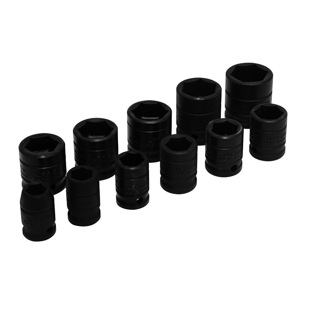 JUEGO DE 11 DADOS DE IMPACTO URREA 74102 EN PULGADAS 1/2'' 6 PUNTAS