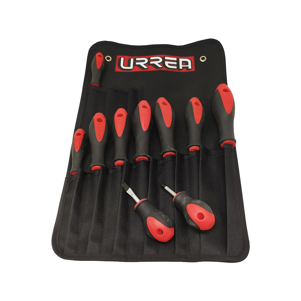 JUEGO DE DESTORNILLADORES URREA 8600F PAQUETE CON 10 PIEZAS BIMATERIAL COMBINADO